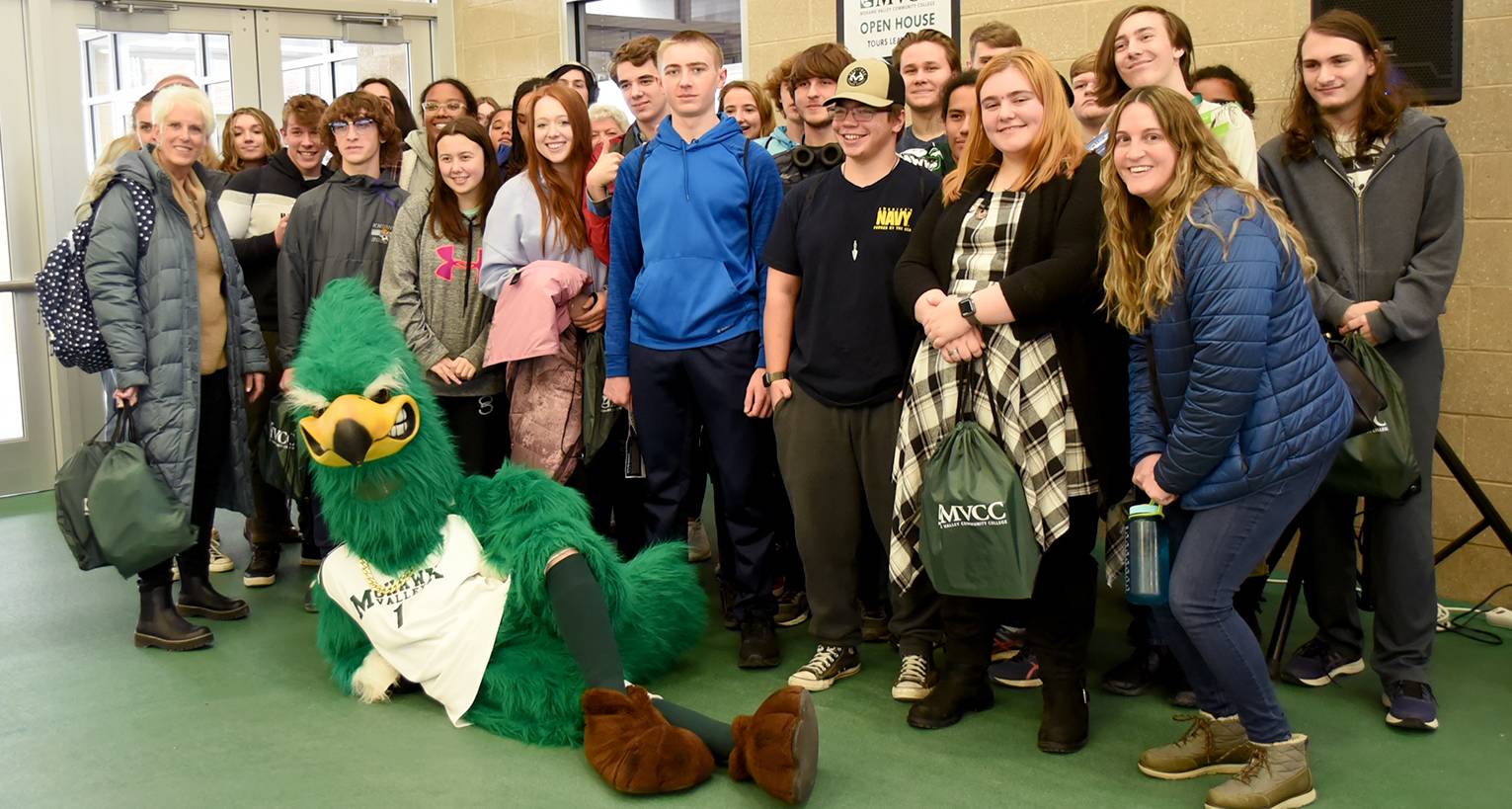 High school group visiting campus