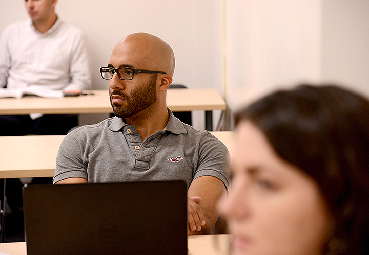 Image: Adult male student in class