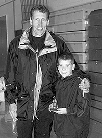 Archive image of Bob Gould with young son David