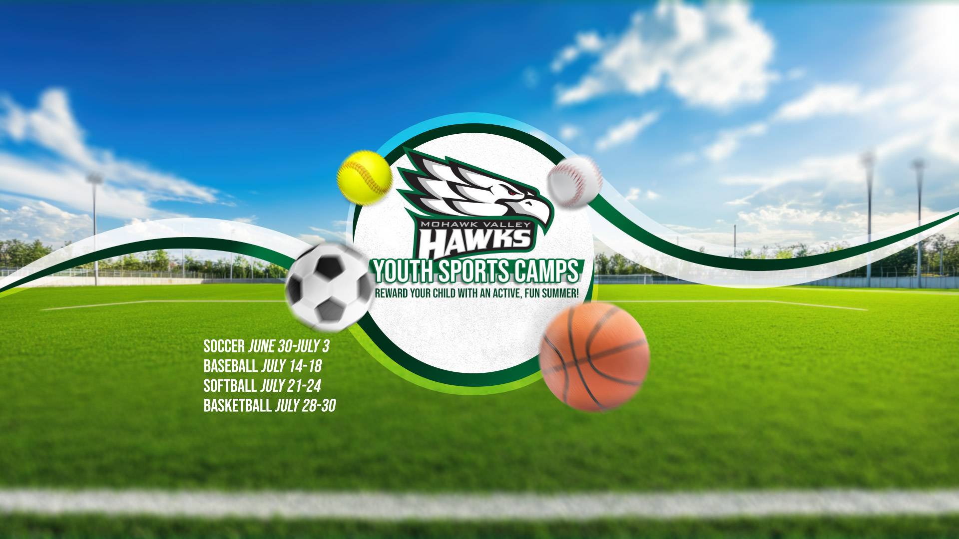 2025 Youth Sports Camps with Hawks! Reward your kids with an active, fun summer!