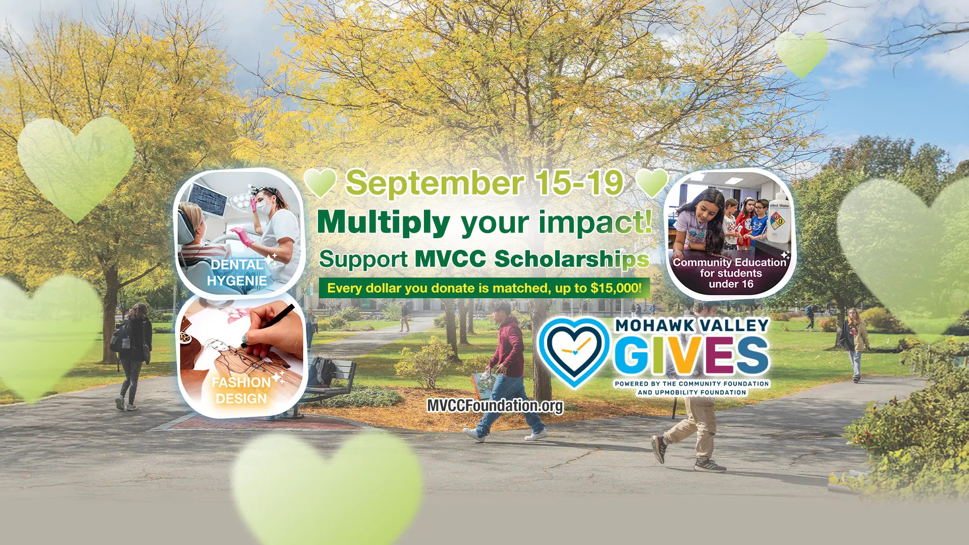 Donate to MVCC Foundation for supporting MVCC scholarships through Mohawk Valley Gives on September 15 through 19!