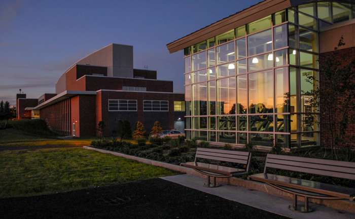 View of Mike Briggs Fitness Center outside Jorgensen athletic and events center