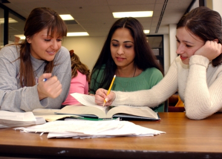 students studying