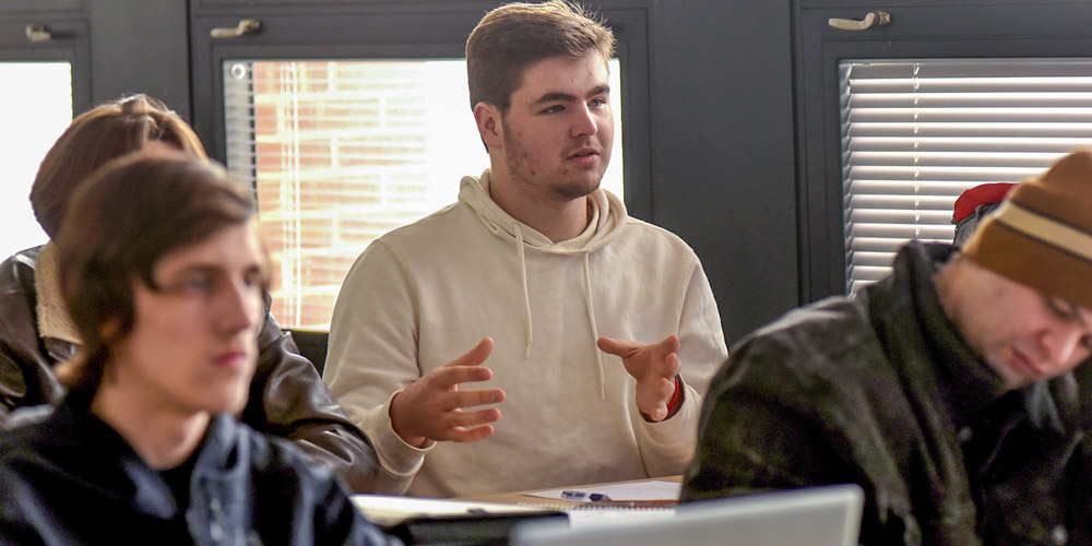 student in the classroom