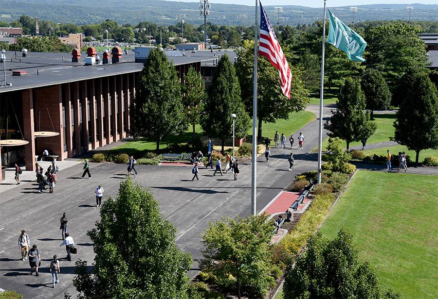 academic building from the roof of payne hall