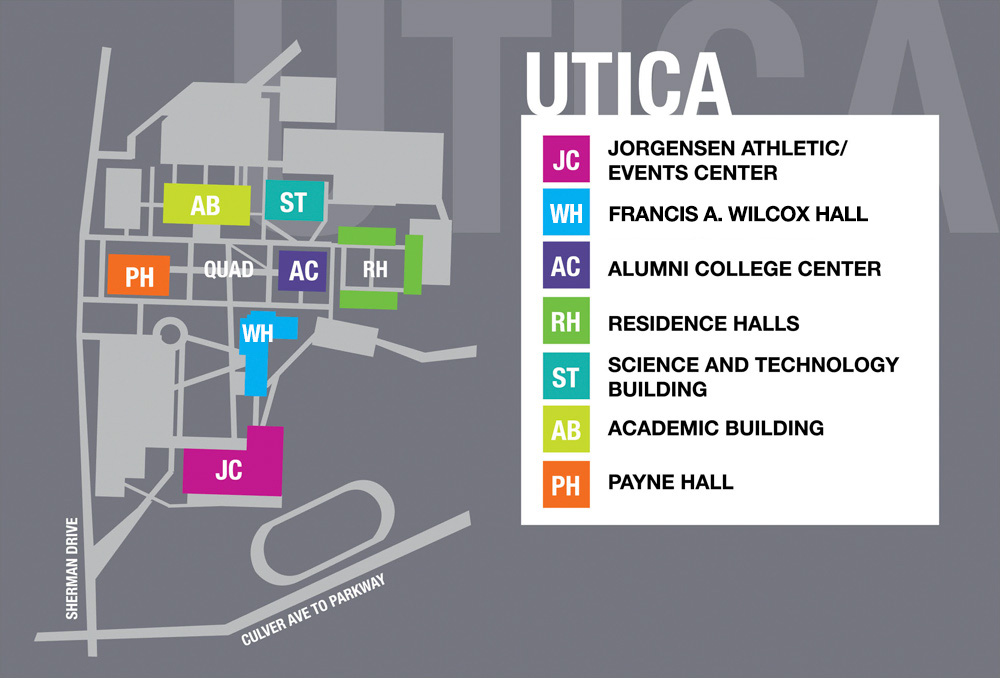 simple Utica Campus map